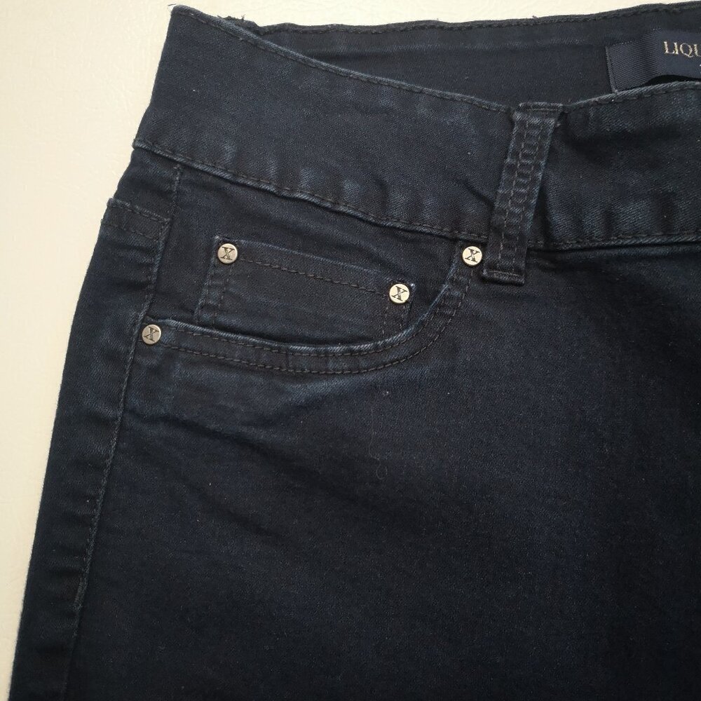 Liquid X Jeans Ladies Size 15/16 Dark Wash Flare Legs Blue Jeans - Picture 5 of 15